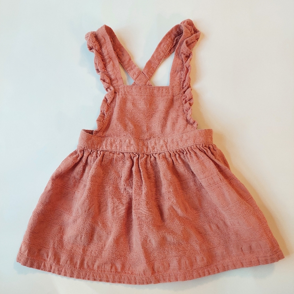 Art Class Dusty Pink Orange Ruffled Dress 18M Baby Girl Toddler Play Cute Summer